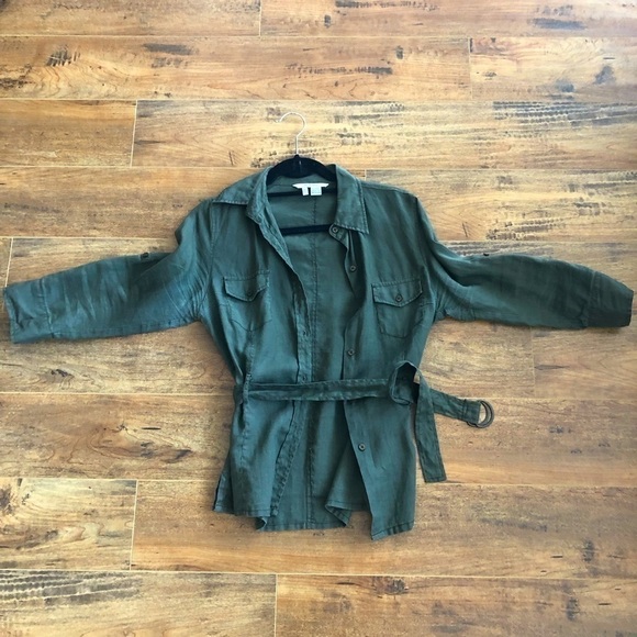 𝅺zara Blouse Olive Green Long Sleeve - Picture 1 of 12